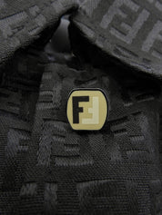 ズッキーノパターンステンカラーコート　ブラック