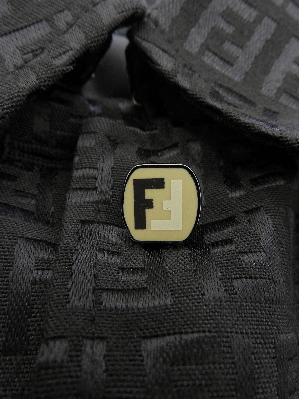 ズッキーノパターンステンカラーコート ブラック