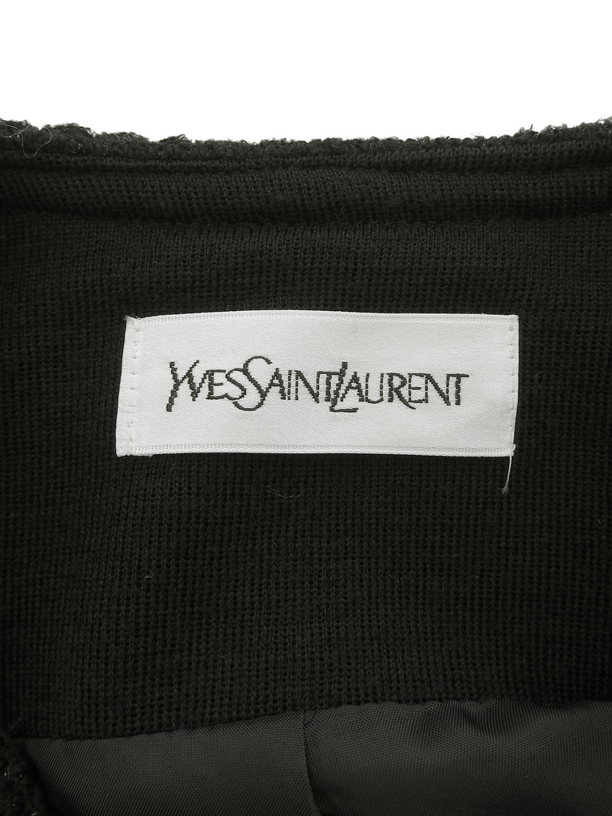 ウールラメノーカラージャケット ブラック/ゴールド