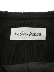 ウールラメノーカラージャケット ブラック/ゴールド