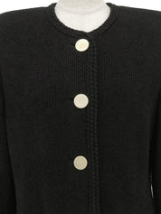 ウールラメノーカラージャケット ブラック/ゴールド