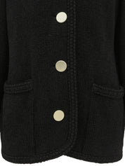 ウールラメノーカラージャケット ブラック/ゴールド