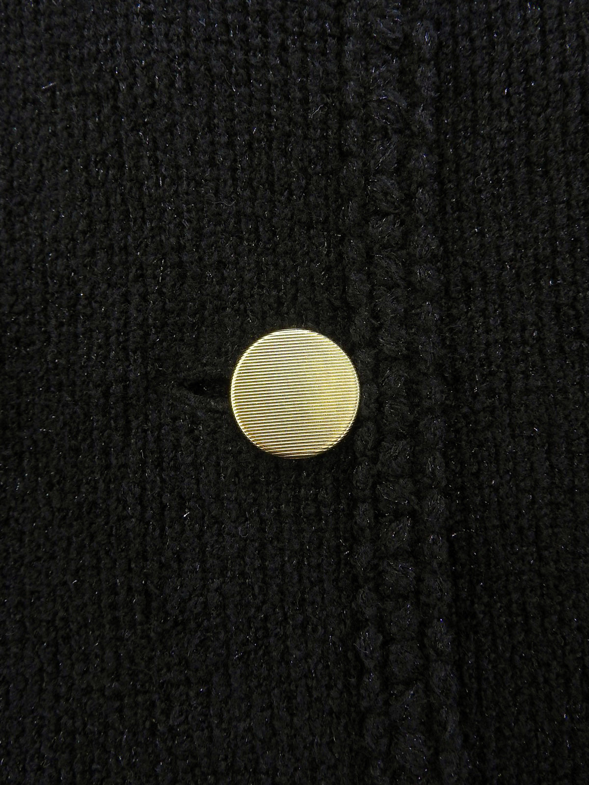 ウールラメノーカラージャケット ブラック/ゴールド