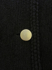 ウールラメノーカラージャケット ブラック/ゴールド