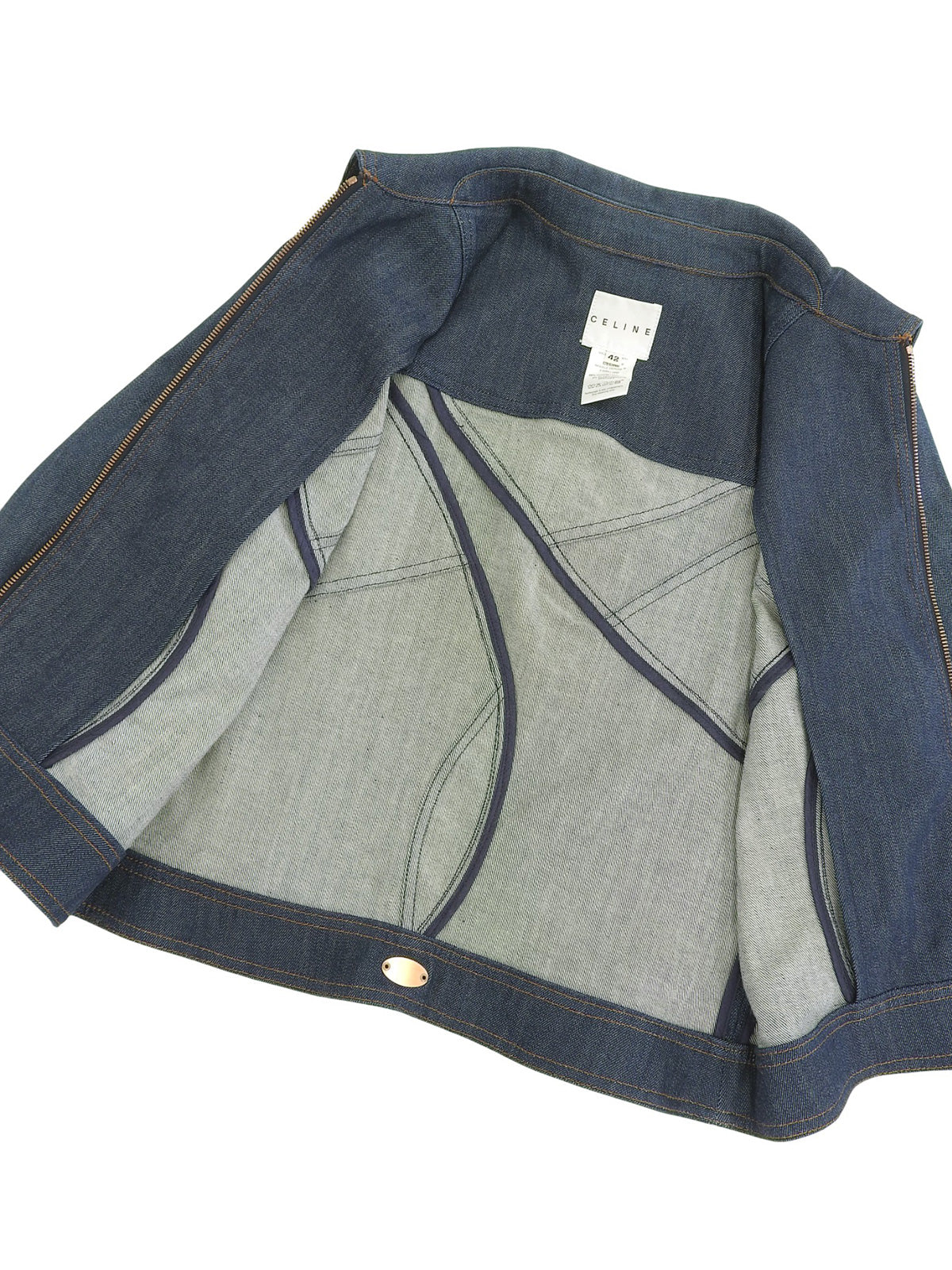 デニムロゴプレートジップアップジャケット インディゴ