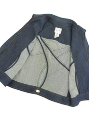 デニムロゴプレートジップアップジャケット インディゴ