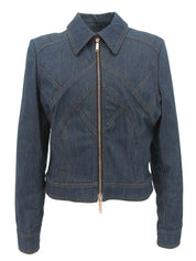 デニムロゴプレートジップアップジャケット インディゴ