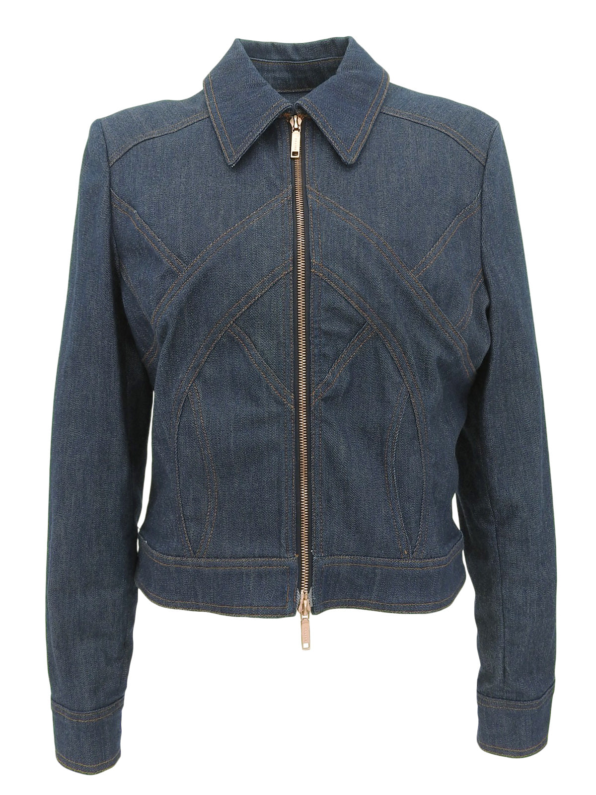 デニムロゴプレートジップアップジャケット インディゴ