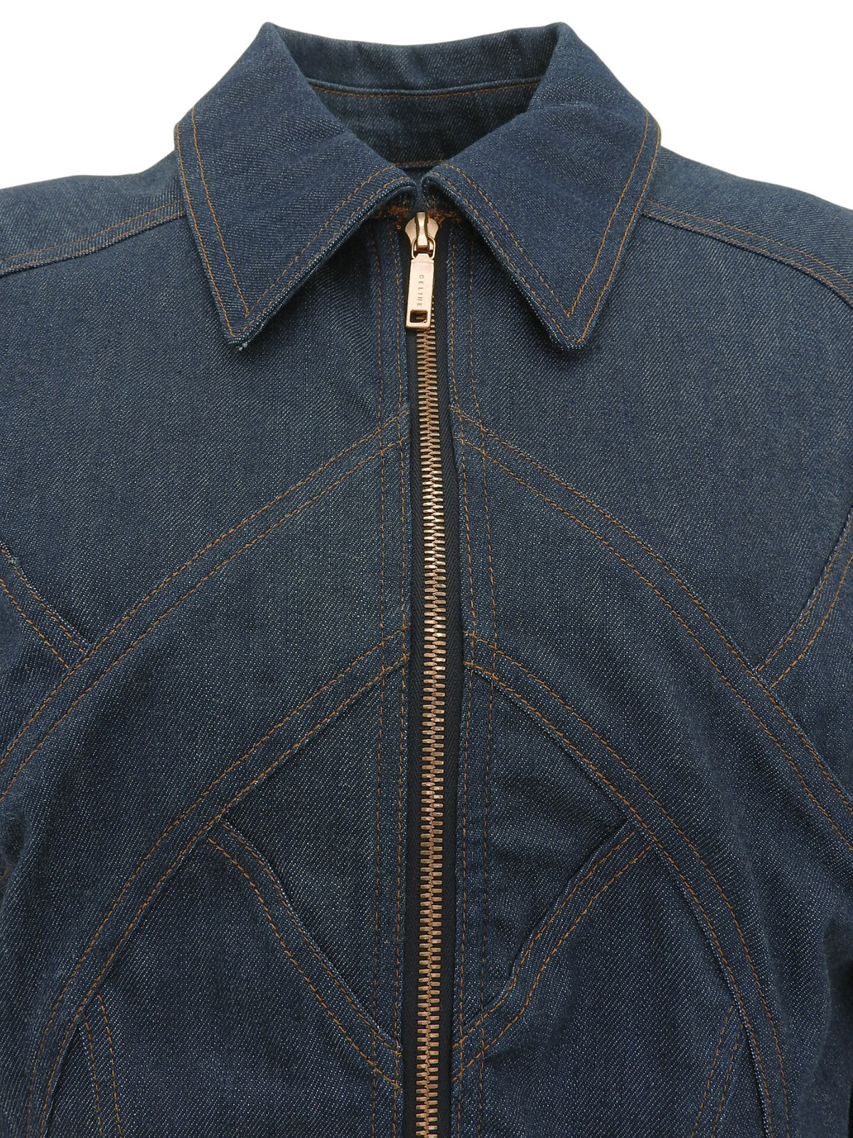 デニムロゴプレートジップアップジャケット インディゴ