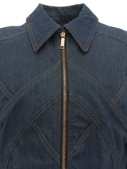 デニムロゴプレートジップアップジャケット インディゴ