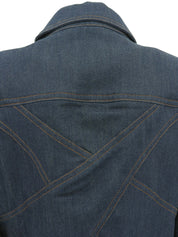 デニムロゴプレートジップアップジャケット インディゴ