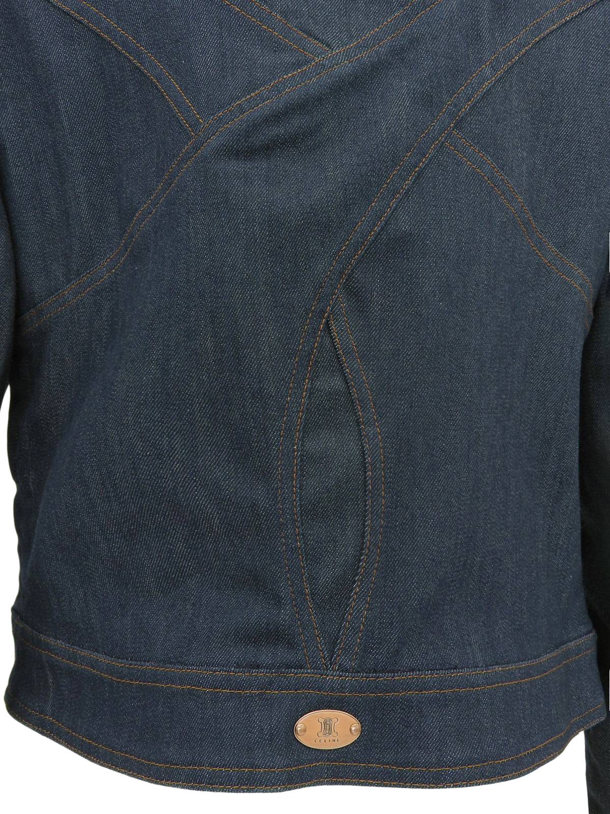 デニムロゴプレートジップアップジャケット インディゴ