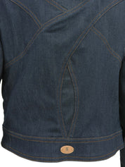 デニムロゴプレートジップアップジャケット インディゴ