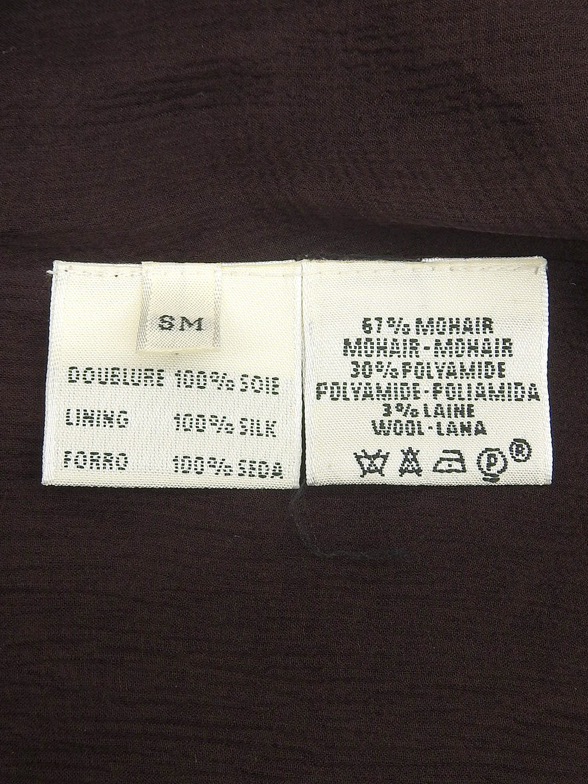 モヘアビッグカラーロングコート ブラウン