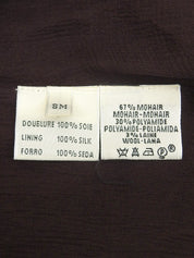 モヘアビッグカラーロングコート ブラウン