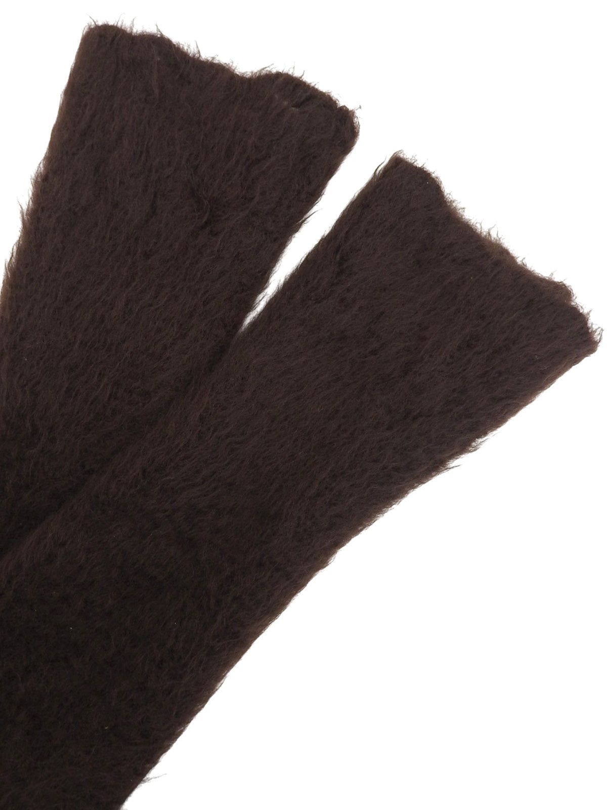 モヘアビッグカラーロングコート ブラウン