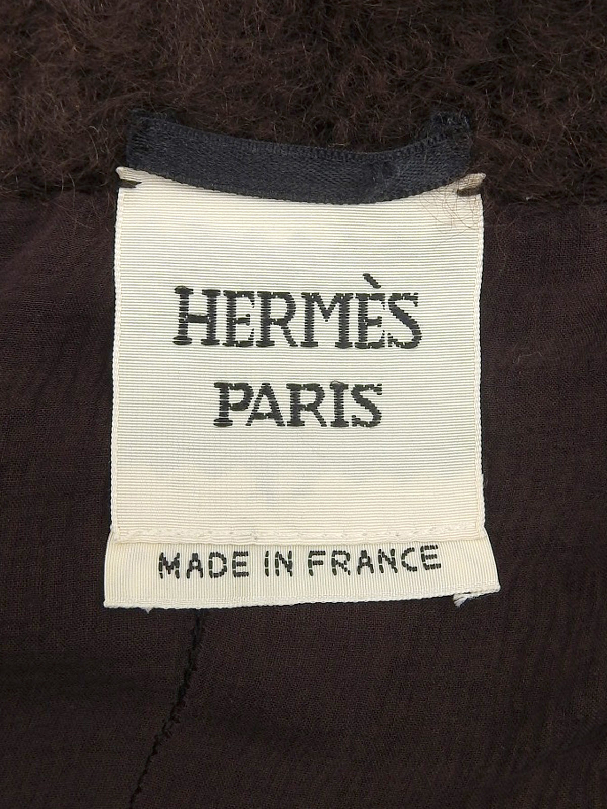 モヘアビッグカラーロングコート ブラウン