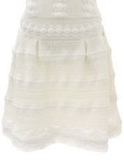 Frill Design Sleeveless Dress in White/Black