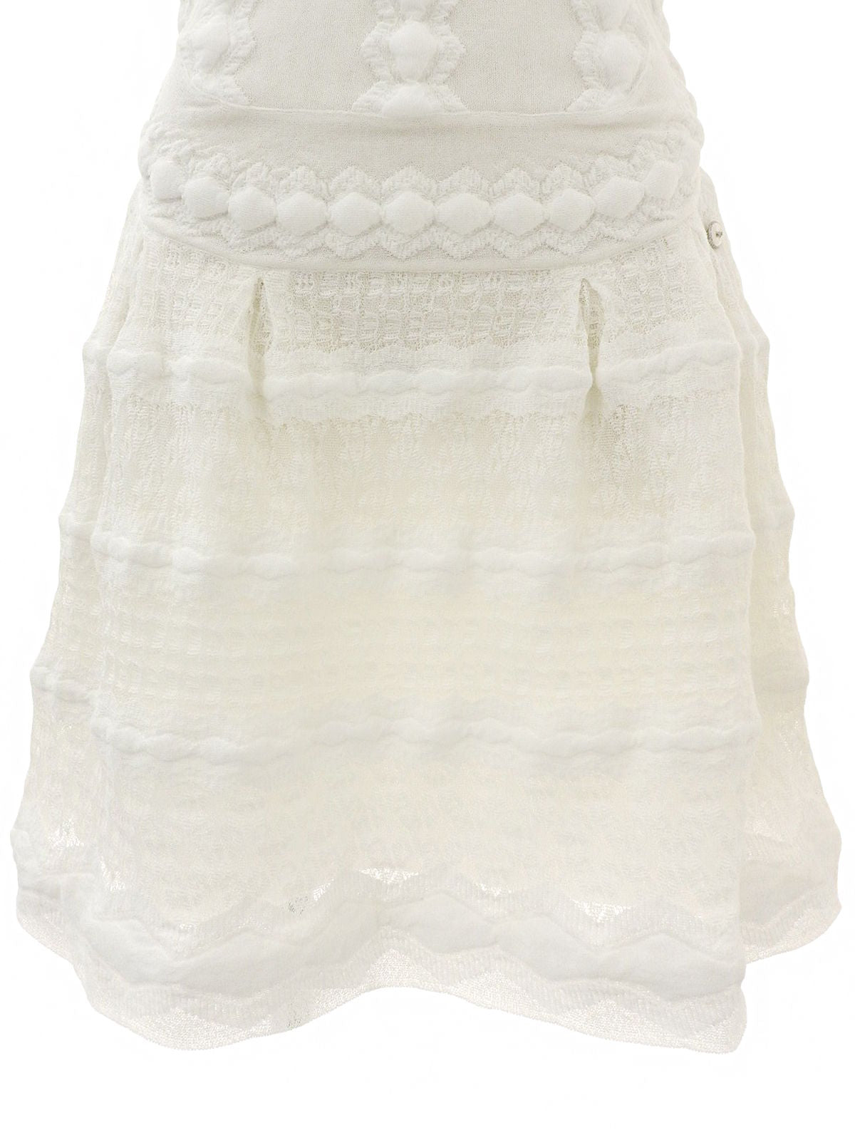 白色/黑色荷叶边无袖连衣裙