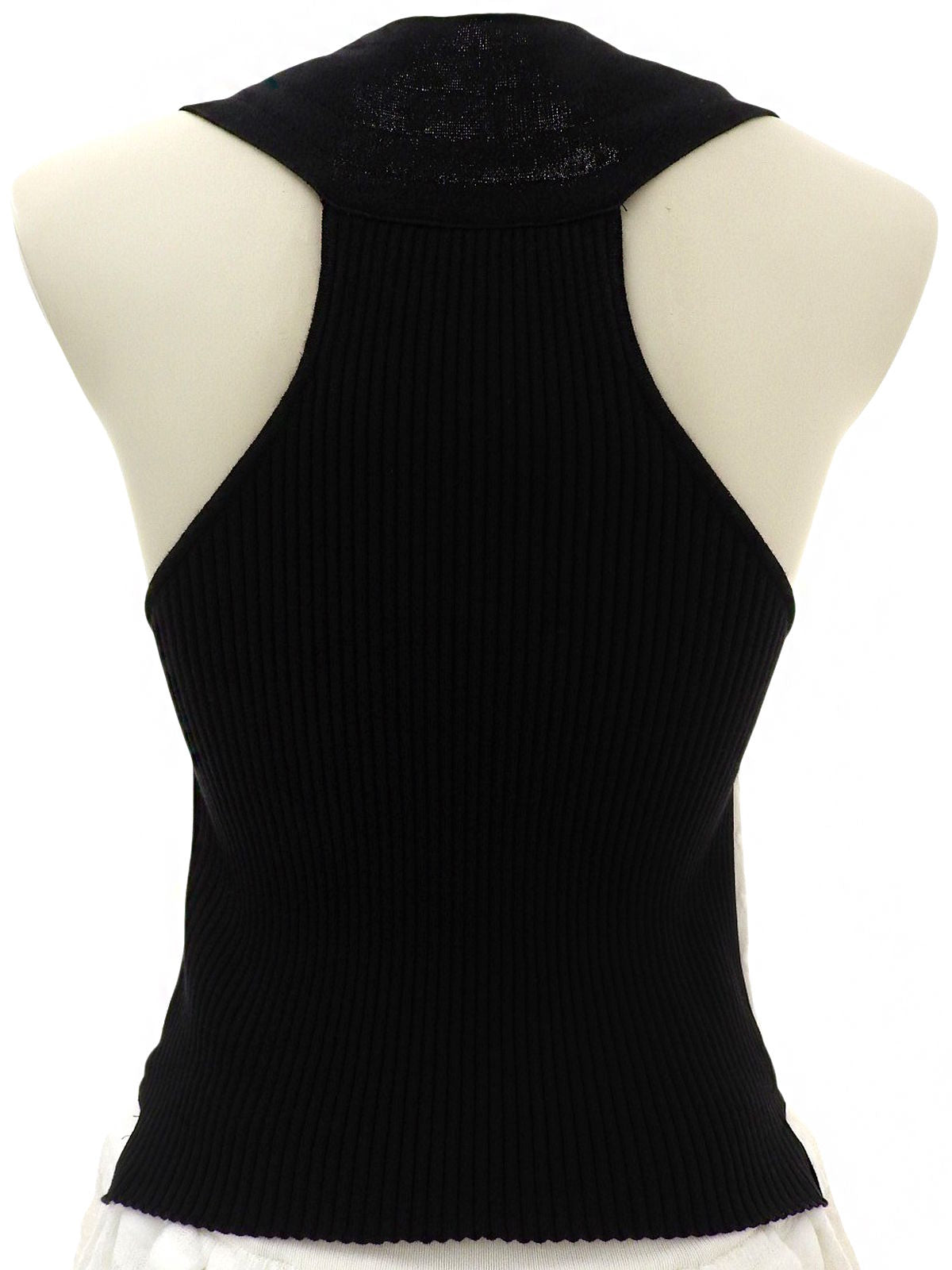 フリルデザインノースリーブワンピース ホワイト/ブラック