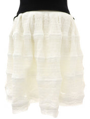 フリルデザインノースリーブワンピース ホワイト/ブラック