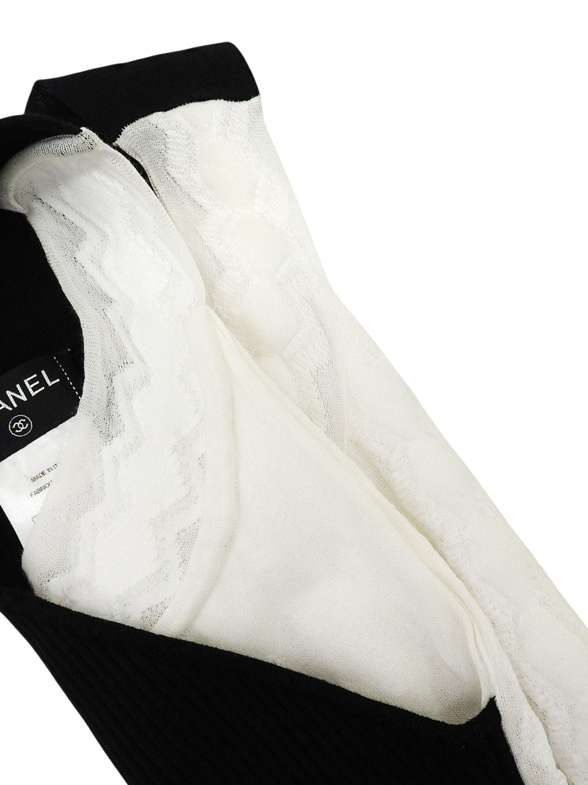 白色/黑色荷叶边无袖连衣裙