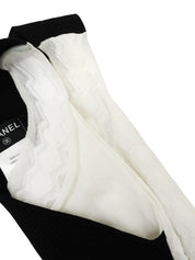 Frill Design Sleeveless Dress in White/Black