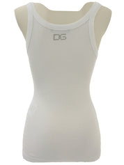 White Rhinestone Logo Top