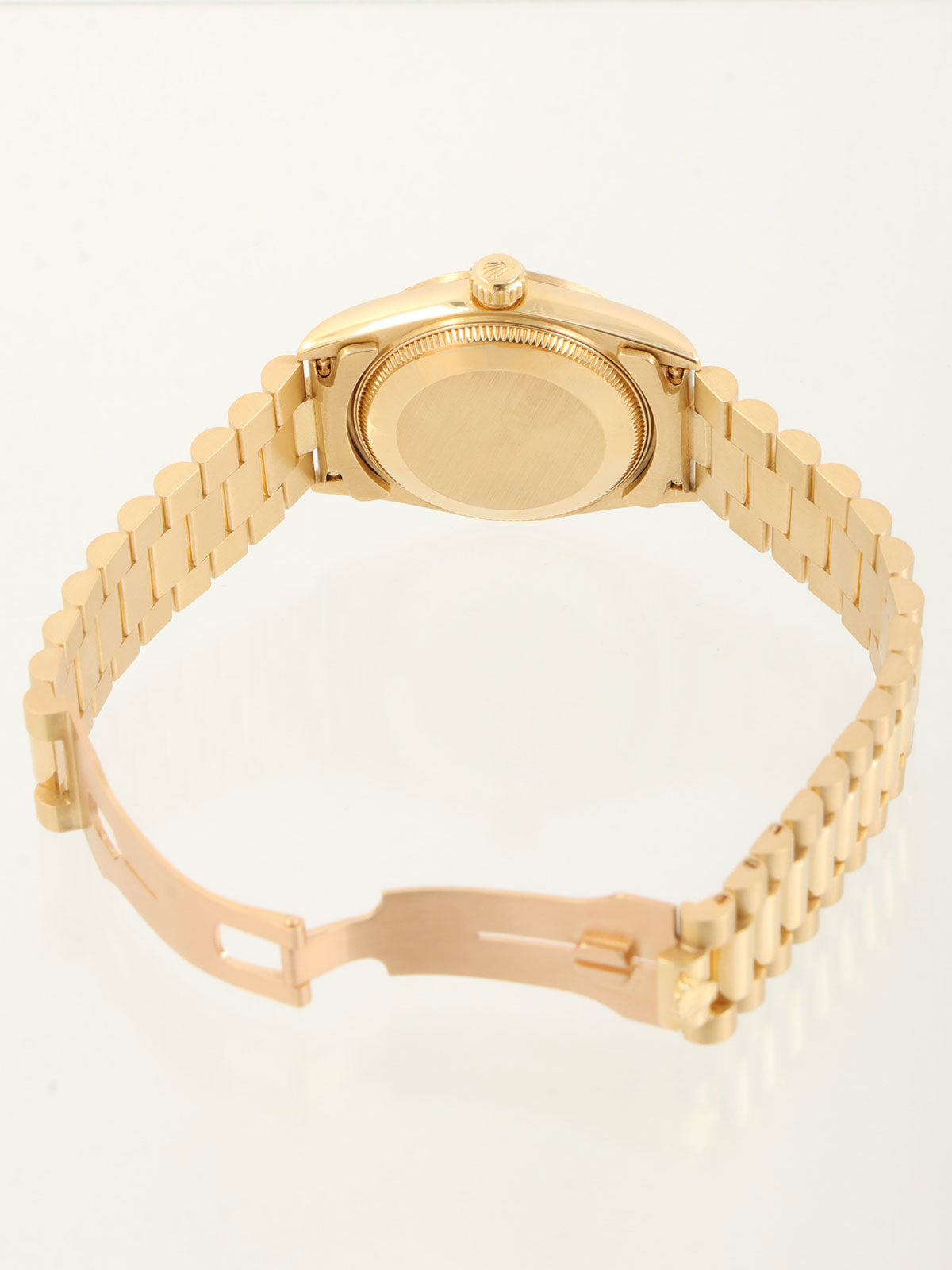 1990-1991年款 10P 钻石蚝式恒动日历型腕表，金/蓝表盘