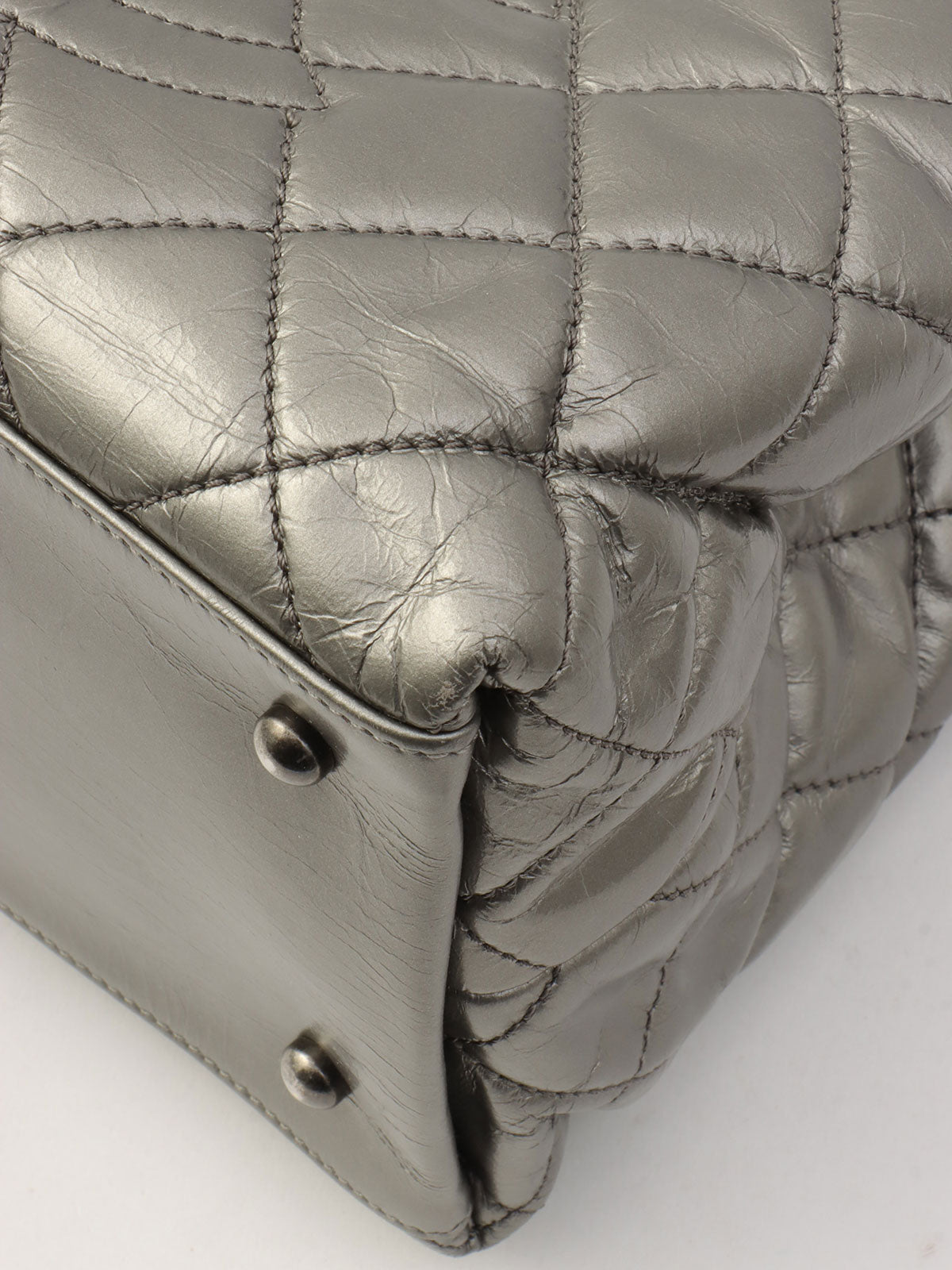 2012 Vintage CC Mark Stitch Chain Handbag Silver