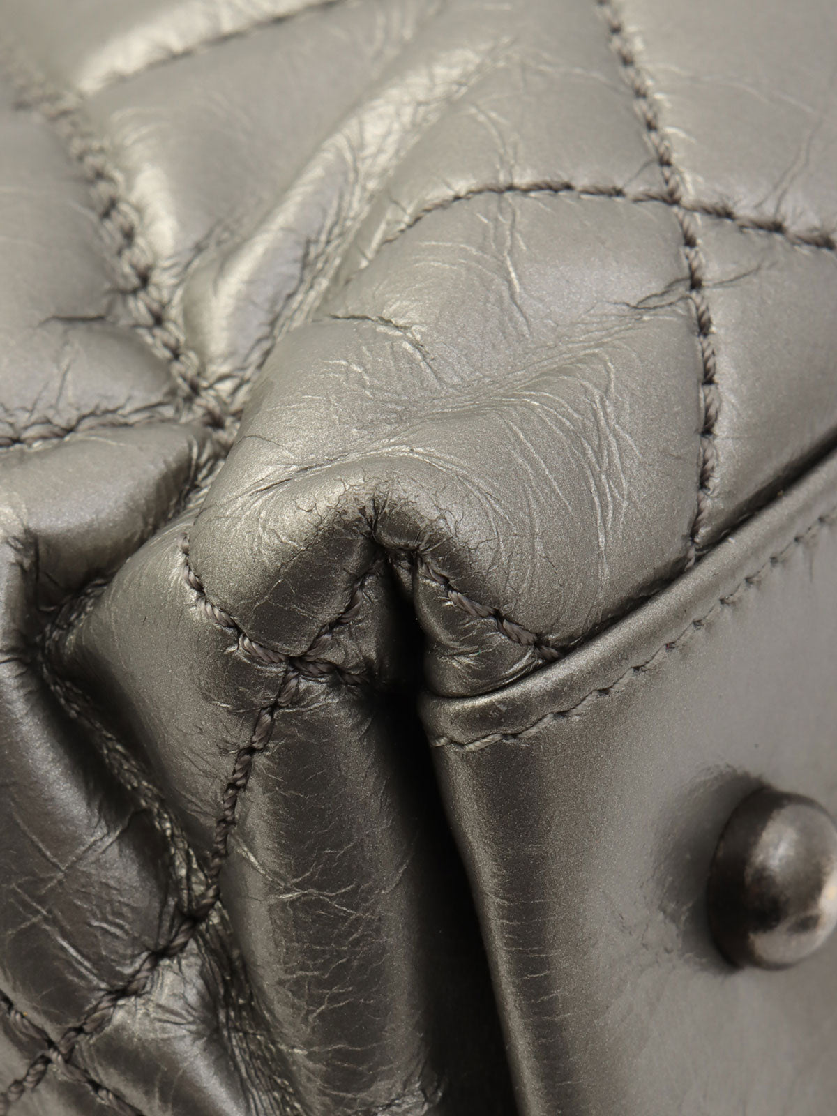 2012年頃製 CCマークステッチチェーンハンドバッグ シルバー