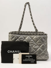 2012 Vintage CC Mark Stitch Chain Handbag Silver