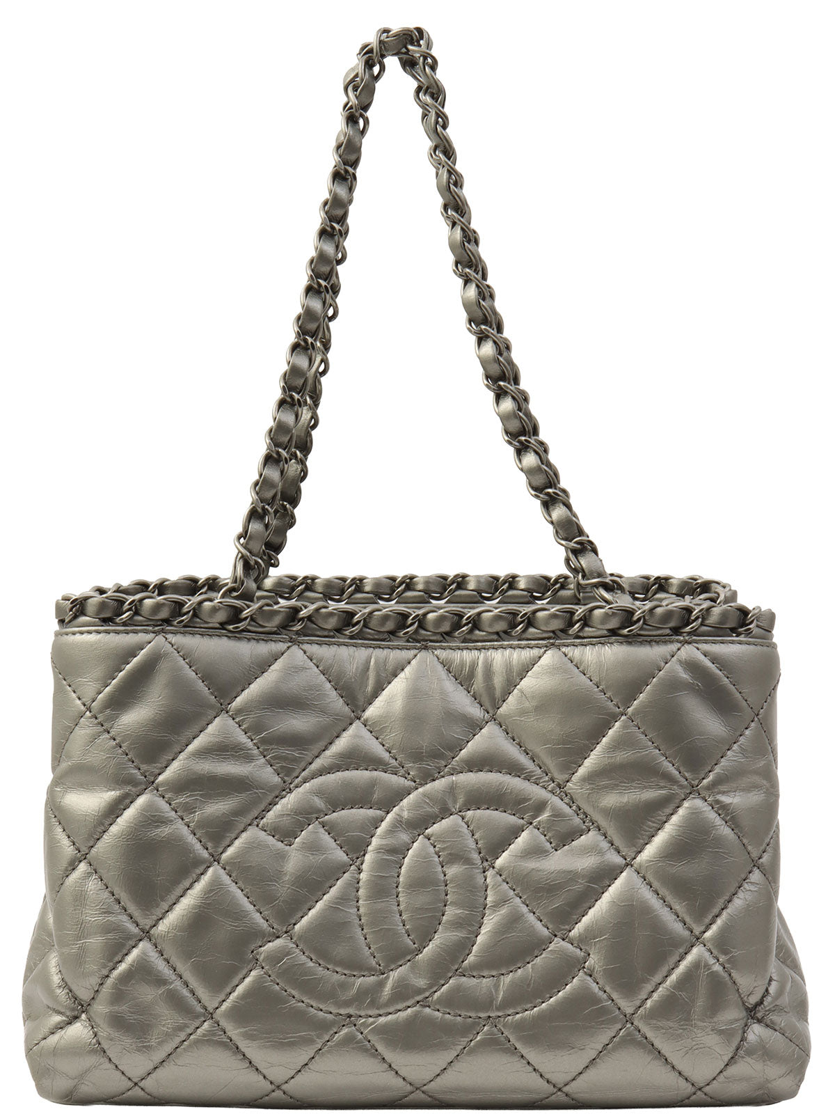 2012 Vintage CC Mark Stitch Chain Handbag Silver