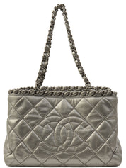 2012 Vintage CC Mark Stitch Chain Handbag Silver
