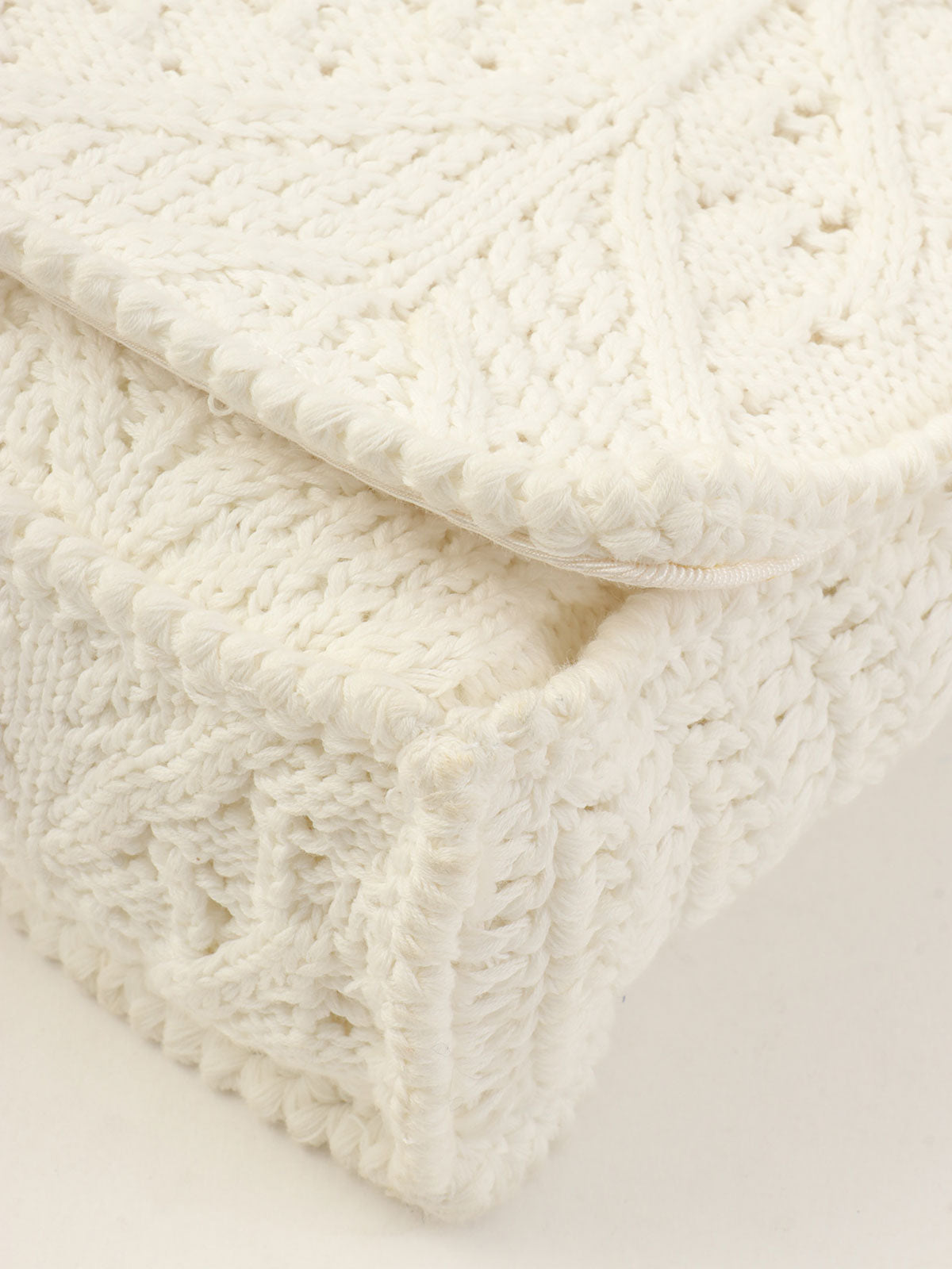 2004年针织蕾丝CC标志牌链条单肩包 白色