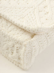 2004年针织蕾丝CC标志牌链条单肩包 白色