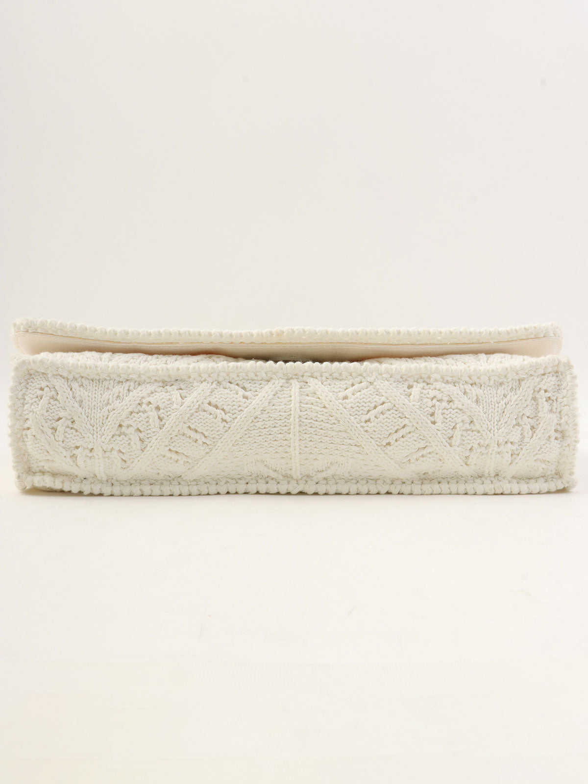 2004年针织蕾丝CC标志牌链条单肩包 白色