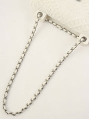 2004年针织蕾丝CC标志牌链条单肩包 白色