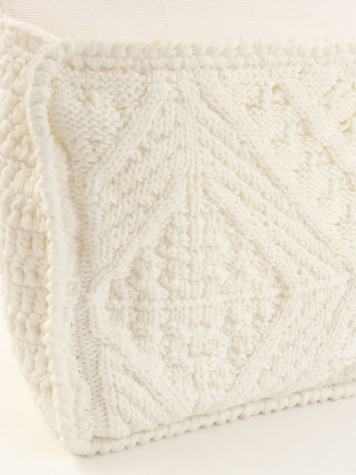 2004年针织蕾丝CC标志牌链条单肩包 白色