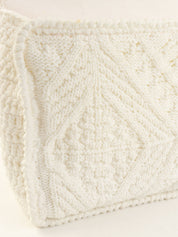 2004年针织蕾丝CC标志牌链条单肩包 白色