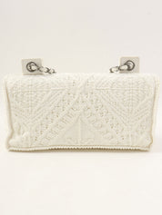 2004年针织蕾丝CC标志牌链条单肩包 白色