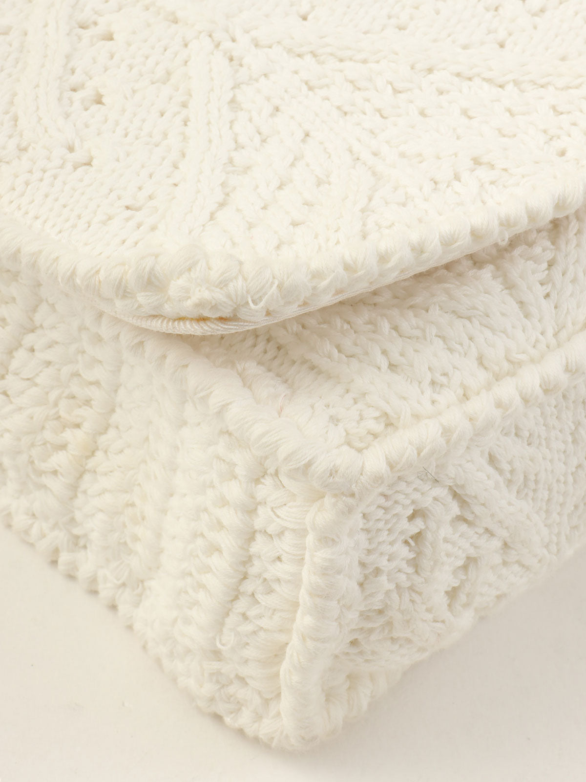 2004年针织蕾丝CC标志牌链条单肩包 白色