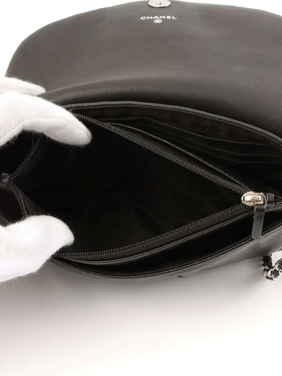 2010 CC Mark Stitch 链条钱包 黑色