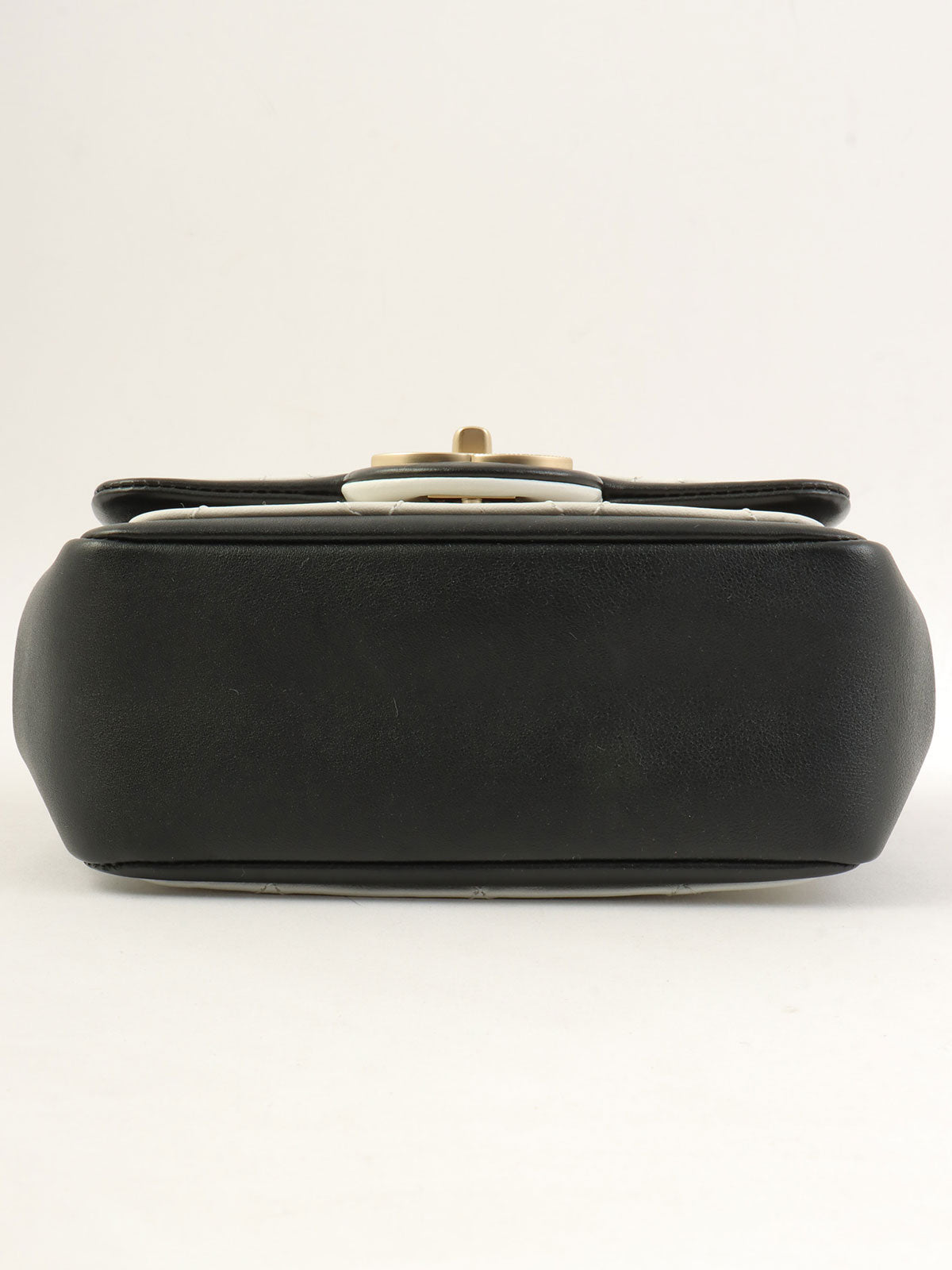 Made in 2014, Mini Two-Tone CC Mark Plate Chain Shoulder Bag, White/Black