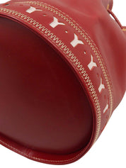 Yカットロゴチャーム巾着ショルダーバッグ レッド/ホワイト