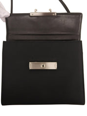 ロゴプレートショルダーウォレットバッグ ブラック