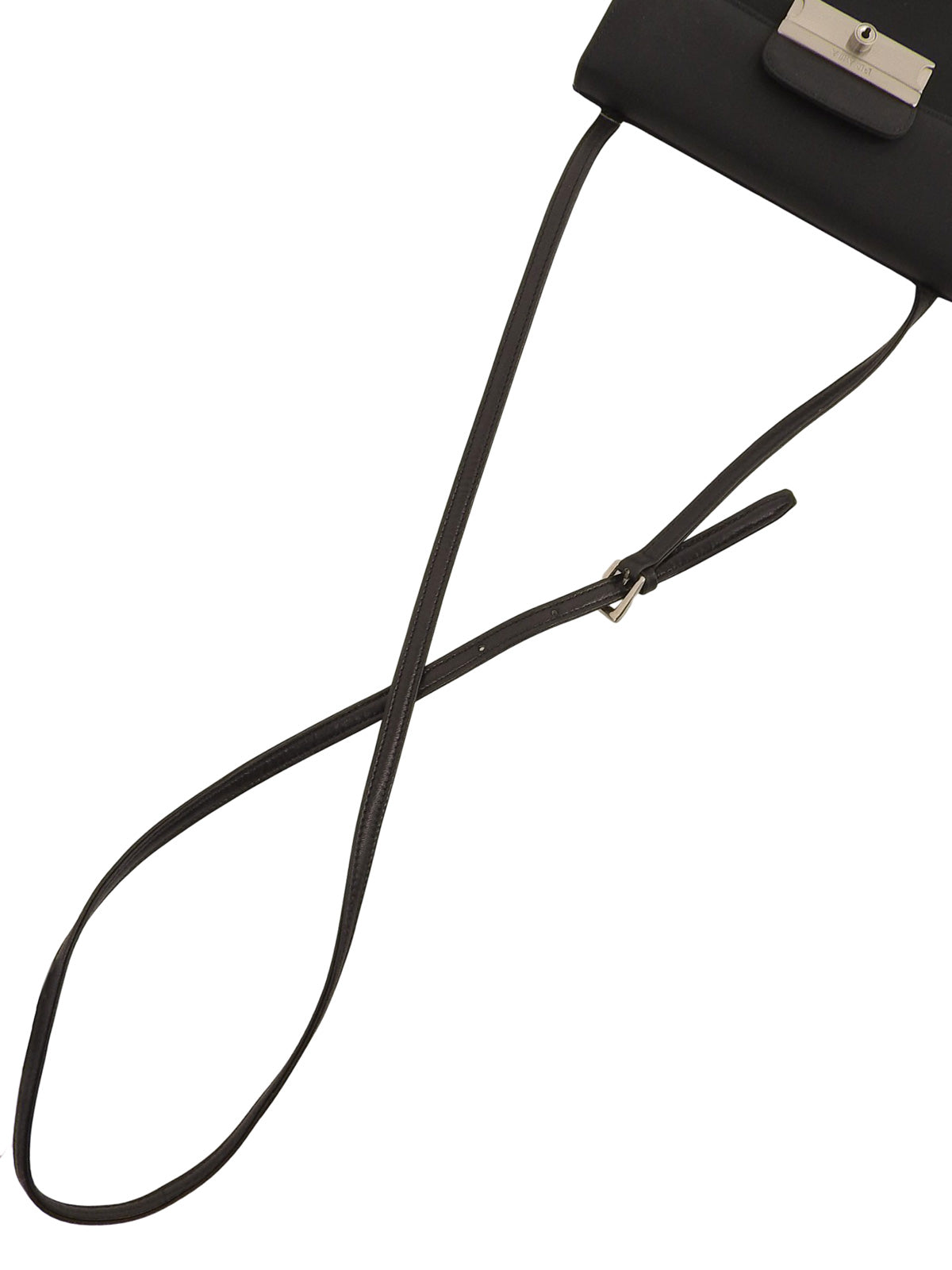 ロゴプレートショルダーウォレットバッグ ブラック