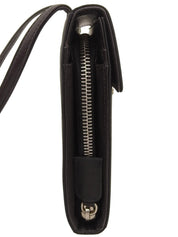 ロゴプレートショルダーウォレットバッグ ブラック