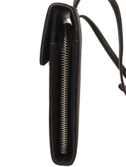 ロゴプレートショルダーウォレットバッグ ブラック