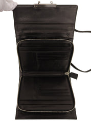 ロゴプレートショルダーウォレットバッグ ブラック